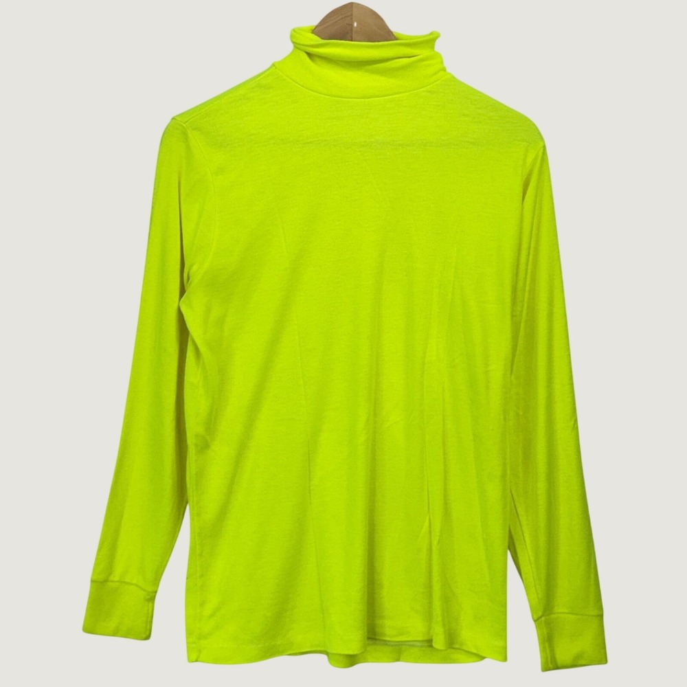 Medalist Turtleneck Top L Neon Yellow Vintage 80s 90s Retro Neon‎ Streetwear